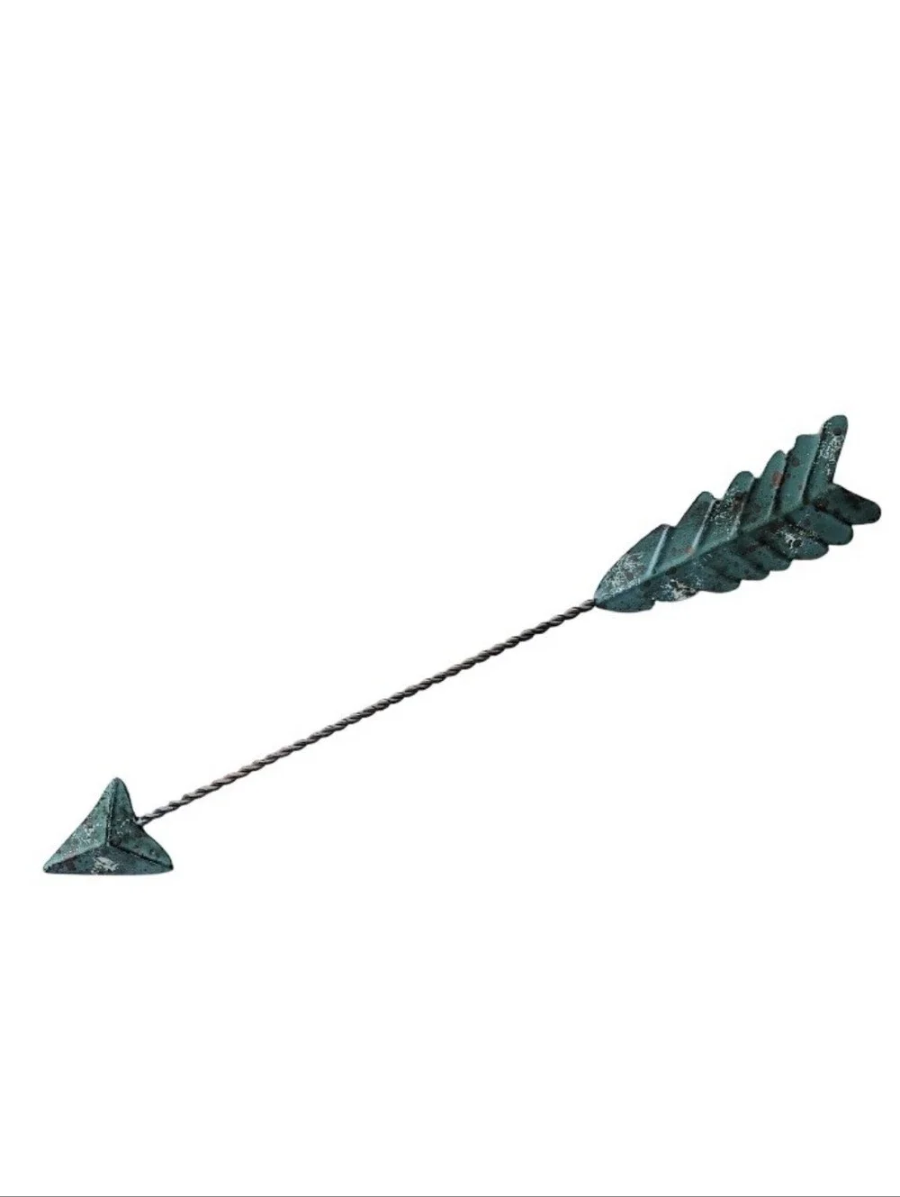 Green Patina Metal Arrow Wall Accent - Rustic Home Wall Decor